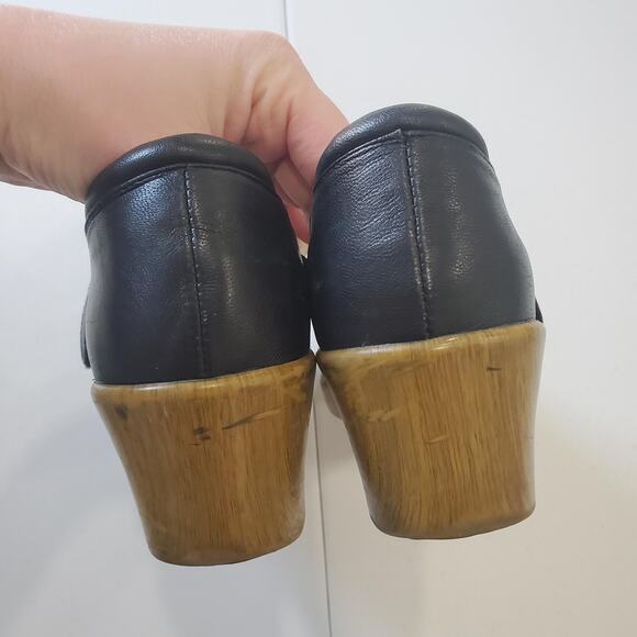 Alegria Mary Jane Wedge Shoes Womens Size EU 39 Black Leather Cutout Whimsy - Picture 6 of 12